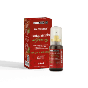 LANÇAMENTO • Composto de Mel e Extrato de Própolis Sabor Maçã e Canela Botanicals Spray